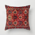 Axyaa Red Plush Moroccan Ethnic Sofa Cushion Cover -  Customizable 40x40 50x50 60x60
