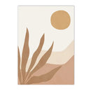 Axyaa Abstract Sun Palm Leaf Daisy Canvas Wall Art Bedroom Decor