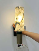 Axyaa Marble Wall Lamp - Elegant LED Copper Sconce for Home Decor