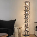 Axyaa Nordic Iron Glass Chandelier Industrial Style Simple Square Living Room Light