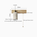 Axyaa Mid Century Modern LED Wall Light Pull Chain Switch Yellow Travertine Bedroom Lamps