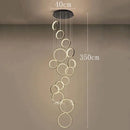 Axyaa Modern Round Ring Chandelier LED Loft Living Room Lighting Suspension Lamp