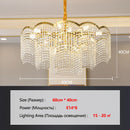 Axyaa Gold Crown Chandelier: Elegant Crystal Pendant Light for Home Decor