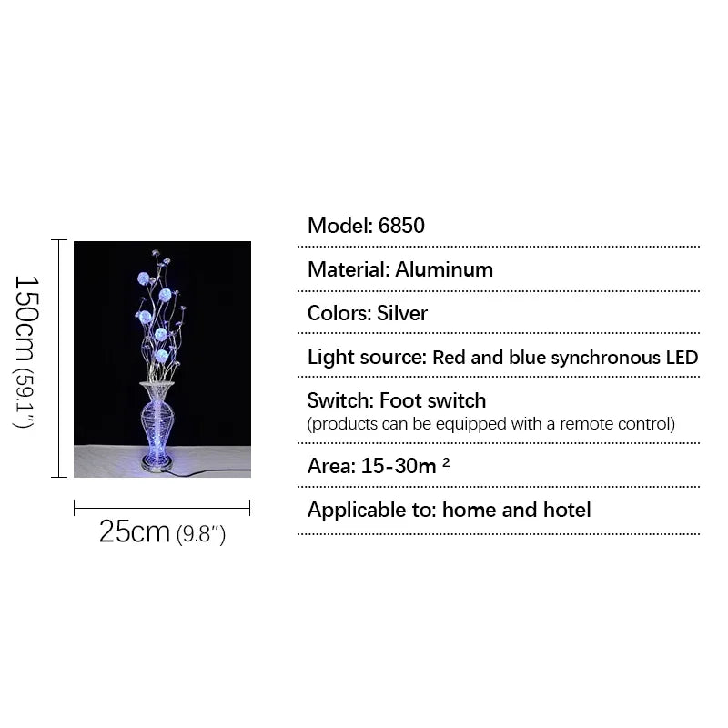 Axyaa Nordic LED Floor Lamp - Aluminum Wire Modern Decorative Standing Light