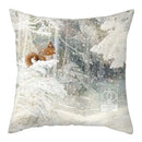 Christmas Deer & Rabbit Winter Pillow Case - Axyaa Home Decor Collection