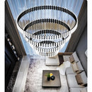 Axyaa Lstre Modern Circle Chandelier for Bright 360° Lighting in Living Room