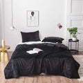 Axyaa Flannel Throw Blanket: Classic Solid Black Fleece, 180*200cm