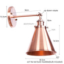 Axyaa Industrial Iron Plating Gold Wall Lamp for Restaurant Coffee Bar Bedroom
