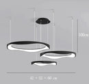 Axyaa Modern LED Pendant Lights - Minimalist Black/White Chandeliers for Living, Dining, Office