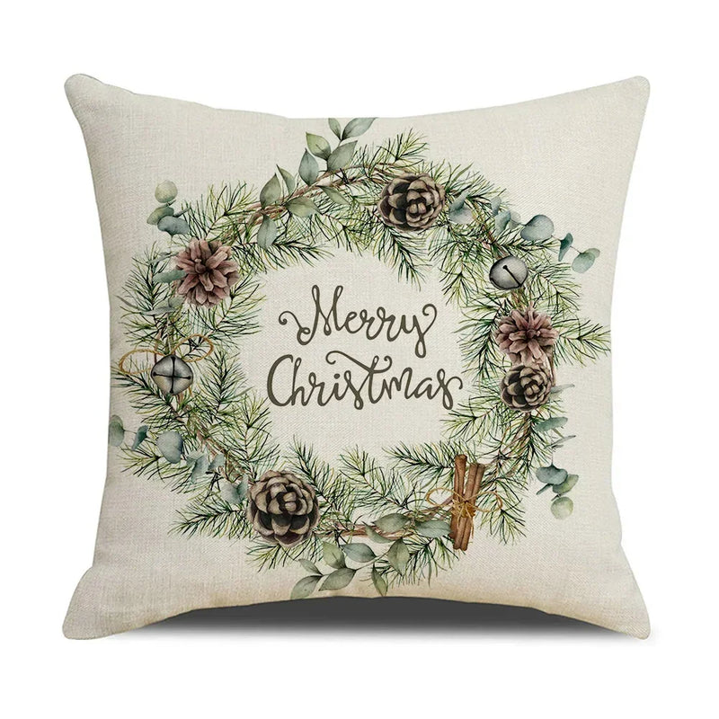 Axyaa Christmas Pine Branch Wreath Pillowcases 45x45 cm
