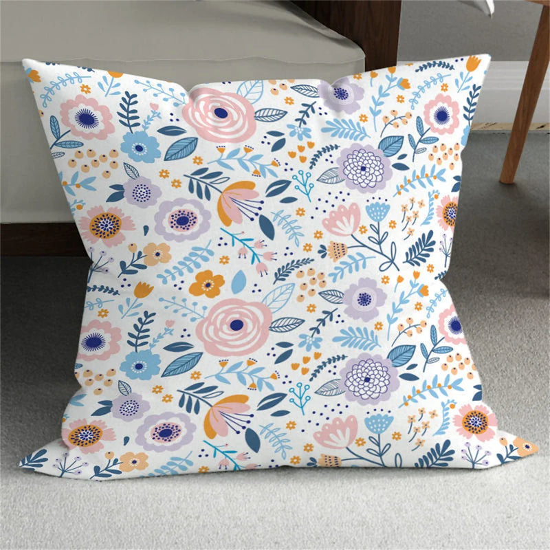 Axyaa Small Daisy Leaves Cushion Cover - Home Decor Pillowcases