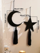 Wooden Ramadan Hanging Ornaments Stars & Moon Eid Mubarak, Axyaa Muslim Decor Ramadan Kareem