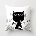 Axyaa Cat Sofa Pillow Cover - Cartoon Style Home Decor Pillowcase