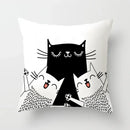 Axyaa Cat Sofa Pillow Cover - Cartoon Style Home Decor Pillowcase