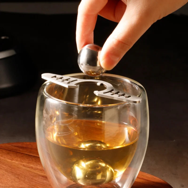 Axyaa Stainless Steel Espresso Ice Ball - Coffee Cooling Flavor Enhancer