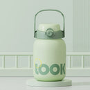 Axyaa 1100ML Kids Straw Thermos Bottle Stainless Steel Travel Insulation Cup