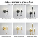 Axyaa Dual Head Crystal Brass Wall Lamp LED E14 Retro Bedroom Aisle Light
