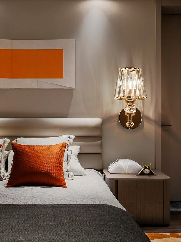 Luxury Crystal Wall Lamp for Bedroom & Living Room - Axyaa Brand