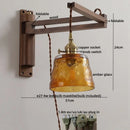 Axyaa Ceramic Walnut Wall Light Fixture Modern Style Bedroom Living Room Lamp