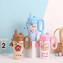 Axyaa Cartoon Thermal Water Bottle with Straw Handle for Kids