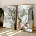 Axyaa Mediterranean Olive Tree Canvas Art Print - Botanical Antique Wall Art Poster
