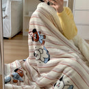 Axyaa Cartoon Puppy Fleece Blanket | Double-Layer Thick Warm Throw | Soft Plush Plaid