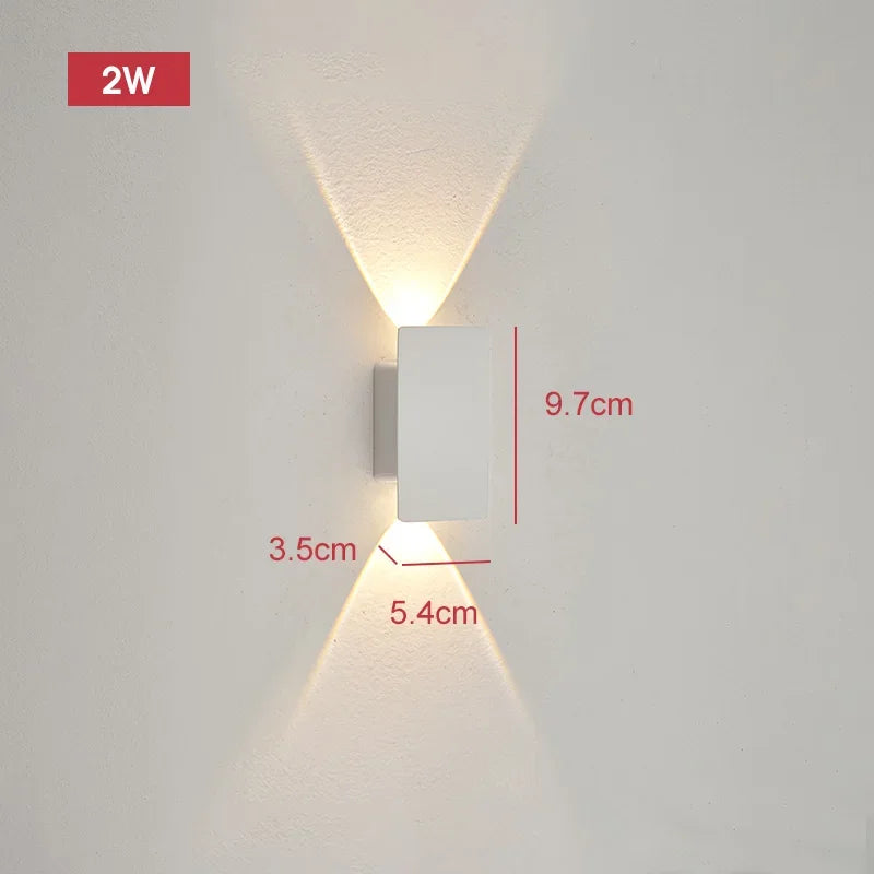 Axyaa 18W LED Black Wall Lamp Outdoor Waterproof Aluminum Wall Lights