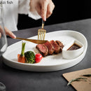 Axyaa Solid Color Ceramic Dinner Plate Set for Restaurant and Home Tableware
