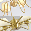 Axyaa Copper Chandelier - Retro American Modern LED Pendant Lamp for Home Decor