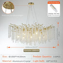 Axyaa Luxury Tassel Crystal Chandelier LED Pendant Lights for Living and Bedroom