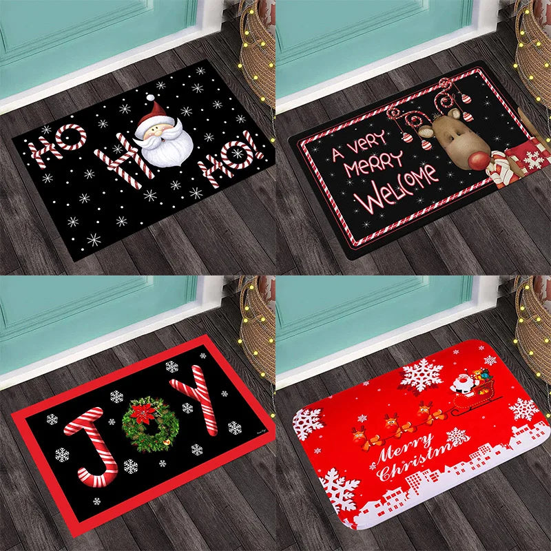 Axyaa Christmas Decor Entrance Door Mat Bathroom Non-slip Living Balcony Carpet