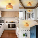 Axyaa Bamboo Woven Retro Chandelier Ceiling Light Fixture