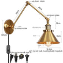 Axyaa Vintage Iron LED Wall Lamp with Pull Chain Switch