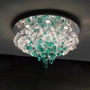 Axyaa Green Crystal Ceiling Light: Modern Luxury Chandelier Lighting Fixture