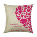 Axyaa Linen Pillowcase 45*45cm for Household Sofa Decor - Love Letter Series
