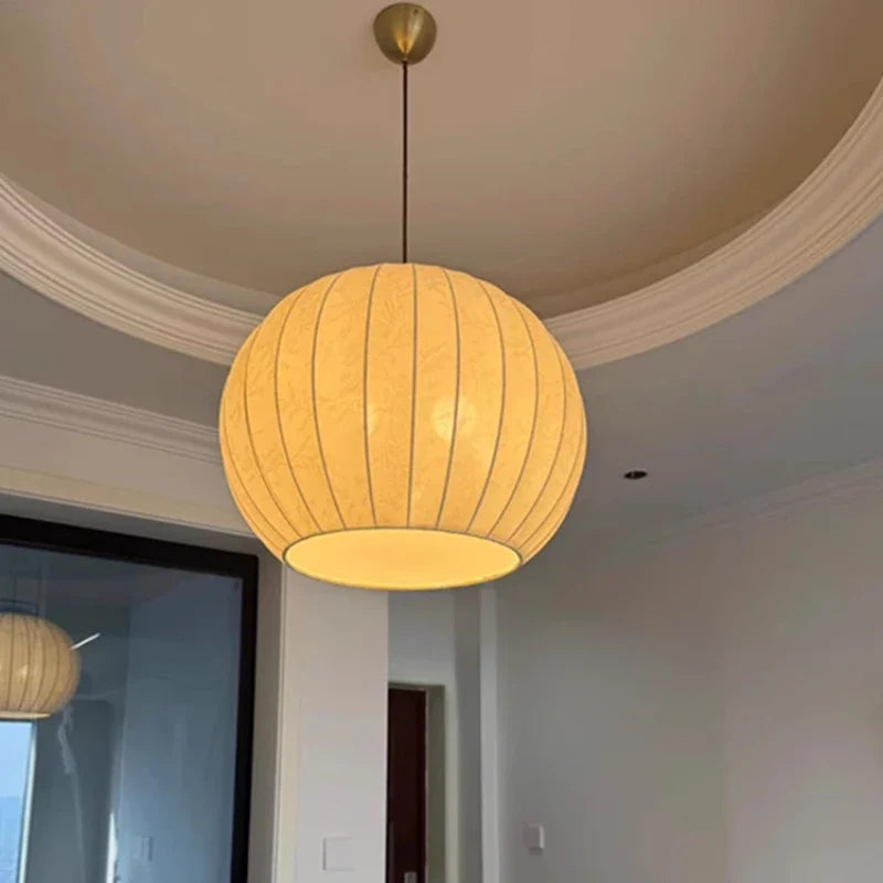 Axyaa Wabi Sabi Cloth Pendant Light: Retro Fabric Chandelier for Living Room & Restaurant