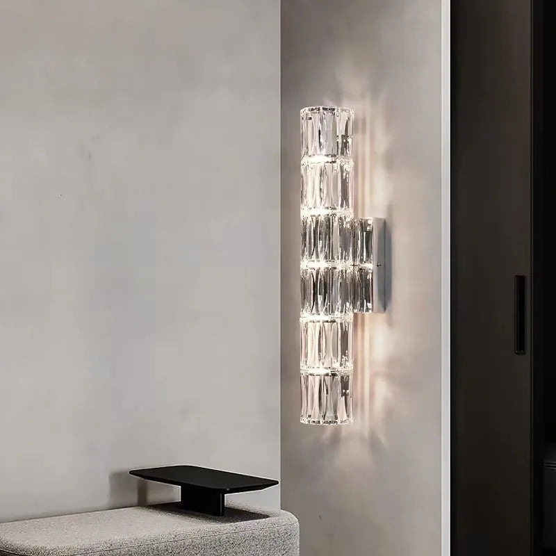 Axyaa Crystal Wall Sconces Lighting: Elegant Glass Wall Light Fixtures