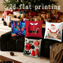 Axyaa Festive Santa & Winter Pillow Cover for Sofa, Bedroom, Car
