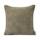 Axyaa Farmhouse Cross-Stitch Green Leather Cushion for Castle Sofa