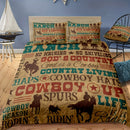 Rustic Cowboy Knight Printed Duvet Cover Set by Axyaa
