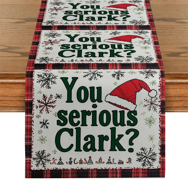 Axyaa Christmas Santa Hat Table Runner - Festive Kitchen Decor for Holiday Parties