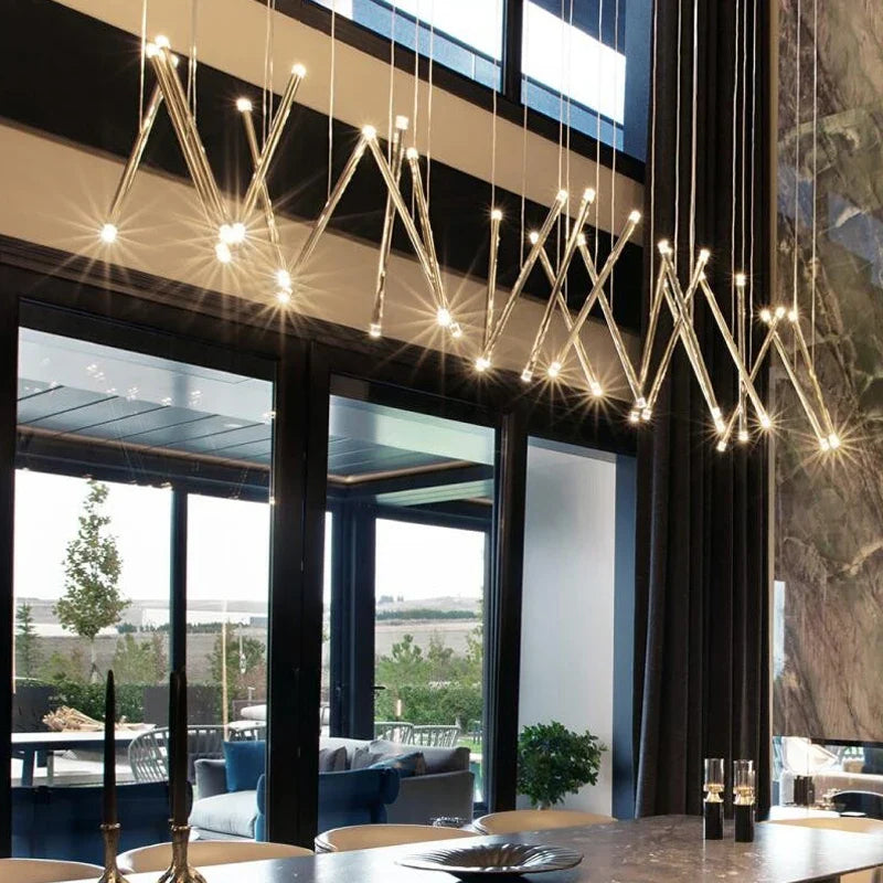 Axyaa Designer LED Chandelier for Luxury Indoor Lighting in Modern Villas