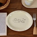 Axyaa Cream Star Cat Ins Wind Illustration Disc High Value Fruit Salad Breakfast Plate