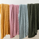 Axyaa Chenille Plaid Throw Blanket - Soft & Thick Knitted Bedspread
