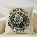 Axyaa Motorcycle Pattern Cushion Cover 45x45cm - Black and White Design