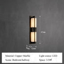 Axyaa All Copper Marble Wall Lamp for Living Room, Bedroom, and Aisle, New Chinese Style Luxurious Lighting