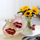 Axyaa Glass Lips Flower Arrangement Home Decoration