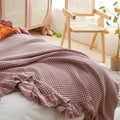 Axyaa Cotton Waffle Towel Quilt Summer Cool Blanket Air Conditioner Quilt