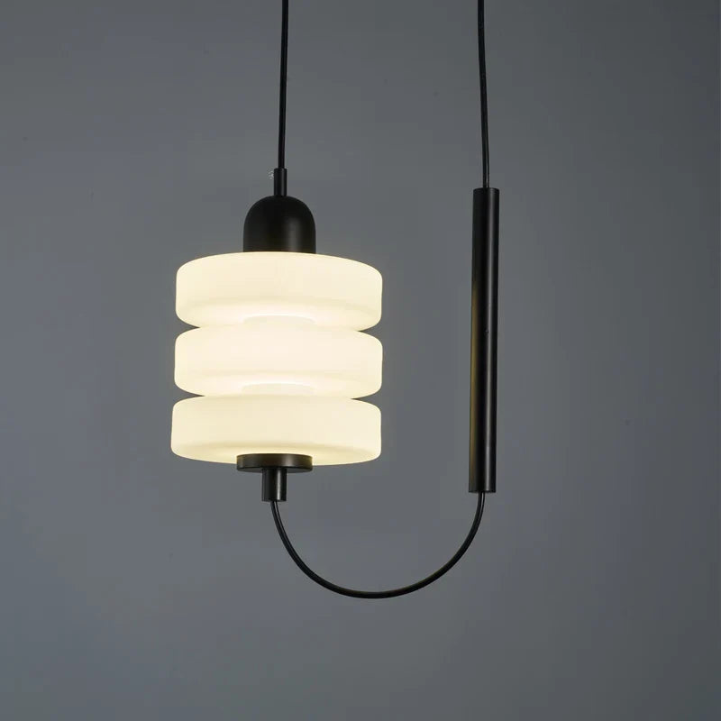 Axyaa Modern Black Glass Pendant Sconces LED Chandelier