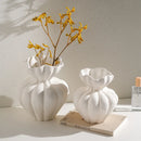 Axyaa White Frosted Grain Bud Vase: Ceramic Floral Arrangement Handicraft